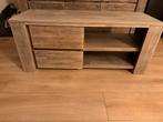 Tv-meubel massief hout greywash – 120 cm breed, Ophalen, 100 tot 150 cm, Zo goed als nieuw, Minder dan 100 cm
