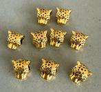 Klein partijtje (9x) goudkleurige tijger/panter koppen !, Ophalen of Verzenden, Nieuw