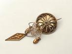 Antieke Solje broche verguld, Verzenden, Zilver, Broche, Verguld