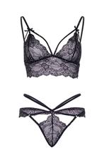 Leg Avenue kanten bralette met string zwart  Maat M/L, Kleding | Dames, Ondergoed en Lingerie, Ophalen of Verzenden, Setje, Zwart