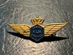 BROCHE KLM WING JUNIOR SKIPPER GOUDKLEURIG MET KROON (A8), Verzenden, Gebruikt, Overige onderwerpen