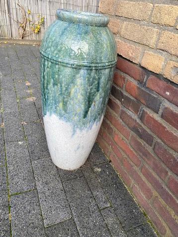 Grote Groen-Witte Bloempot  vaas - 70cm beschikbaar voor biedingen