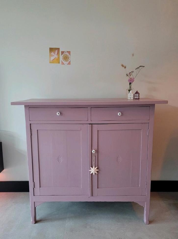 Roze vintage kast NIEUW, Huis en Inrichting, Kasten | Dressoirs, Nieuw, 50 tot 100 cm, 25 tot 50 cm, Met lade(s), Met deur(en)