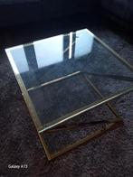 Salontafel Beverly,goud,RVS,glas,60x60x45cm, Huis en Inrichting, Tafels | Salontafels, 50 tot 100 cm, Minder dan 50 cm, 50 tot 100 cm