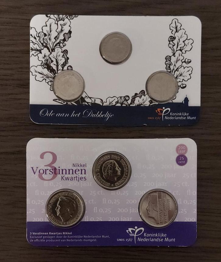 Ode aan het dubbeltje en Vorstinnen kwartjes in coincards, Postzegels en Munten, Munten | Nederland, 10 cent, Koningin Juliana