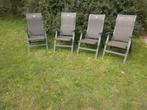 Tuinstoelen 4 stuks ., Tuin en Terras, Tuinstoelen, Ophalen, Gebruikt, Aluminium, Verstelbaar