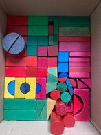 Houten gekleurde blokken vintage, Kinderen en Baby's, Speelgoed | Houten speelgoed, Ophalen, Gebruikt