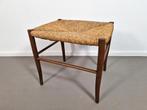 Vintage Scandinavische kruk met zitting van riet., Ophalen, Gebruikt, -, -