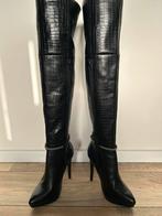 Lederen overknee plateaulaarzen te koop, Kleding | Dames, Schoenen, Hoge laarzen, Zwart, Ophalen of Verzenden, Zo goed als nieuw