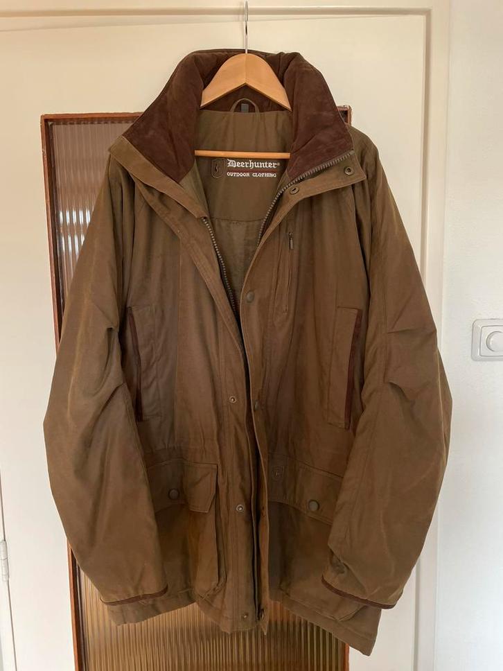 Jacht jas Deerhunter Daytona Classic met wildzak, Kleding | Heren, Jassen | Winter, Zo goed als nieuw, Maat 52/54 (L), Groen, Ophalen of Verzenden