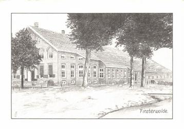 Finsterwolde. - boerderij - tekening - 1993 gelopen