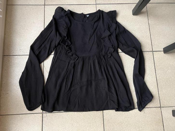 Nieuwe zwarte blouse - Maat 134 / 140, Kinderen en Baby's, Kinderkleding | Maat 134, Nieuw, Meisje, Overhemd of Blouse, Ophalen of Verzenden