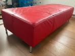 Harvink pouf bank (Rood leer), Ophalen, Minder dan 75 cm, Zo goed als nieuw, Minder dan 150 cm