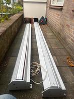 2 stuks electrisch bedienbare knikarm zonneschermen, Tuin en Terras, Zonneschermen, Ophalen, Gebruikt, Elektrisch, 150 tot 300 cm