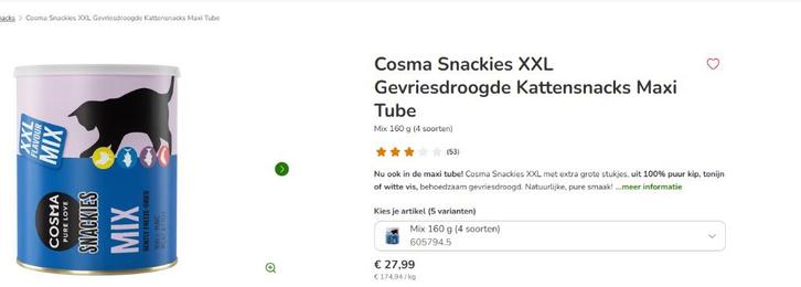 Gratis cosmo snackies katten snoepjes (, Dieren en Toebehoren, Dierenvoeding, Kat, Ophalen of Verzenden