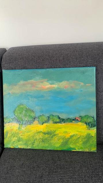 Mooi landschap van de Friese schilder Wim van der Veer beschikbaar voor biedingen