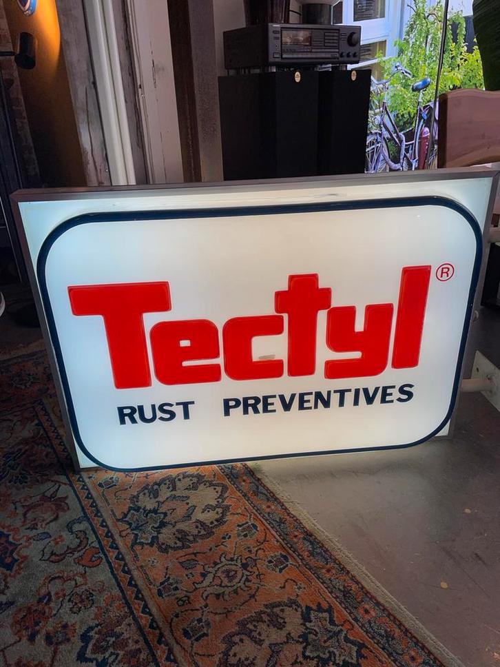 Tectyl Lichtreclame Bord - Vintage Emaille Reclame, Antiek en Kunst, Antiek | Emaille, Ophalen