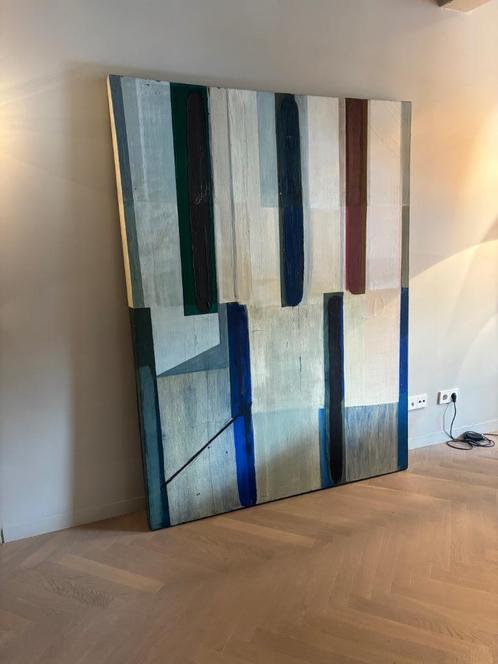 Groot olieverf schilderij van Huub van der Loo, Antiek en Kunst, Kunst | Schilderijen | Modern, Ophalen