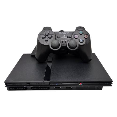 Sony Playstation 2 Slim Zwart | Compleet | Met controller |, Spelcomputers en Games, Spelcomputers | Sony PlayStation 2, Zo goed als nieuw