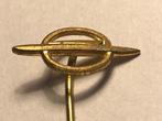 Metalen Oud OPEL Logo Speld (Messingkleur)., Verzenden, Zo goed als nieuw, Transport, Speldje of Pin