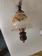 Antieke Hanglamp met Bloemmotief, Ophalen of Verzenden