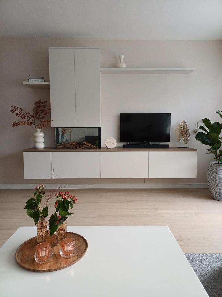 tv haardmeubel tv meubel met elektrische haard, Huis en Inrichting, Kasten | Televisiemeubels, Nieuw, 200 cm of meer, 200 cm of meer