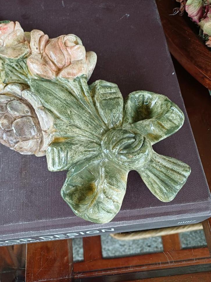 Franse Brocante Wanddeco  gips? bloemen kerst festoen, Antiek en Kunst, Curiosa en Brocante, Ophalen of Verzenden