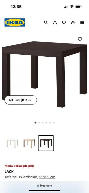 2 NIEUWE IKEA LACK TAFELTJES ZWARTBRUIN NOG NIEUW IN DE DOOS