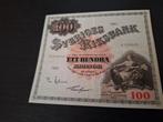 Zweedse 100 Kronen 1961 - UNC, Ophalen of Verzenden, Euro's, Los biljet