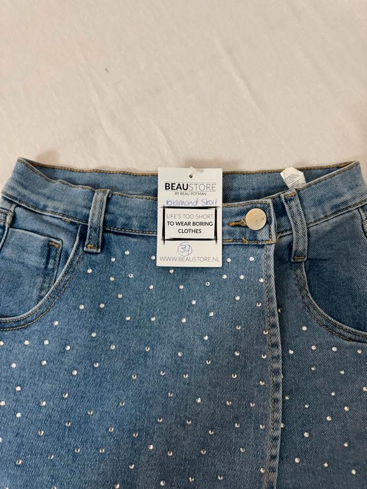 Beaustore Broekrokje Denim met Strass, Kleding | Dames, Rokken, Nieuw, Maat 34 (XS) of kleiner, Blauw, Boven de knie, Ophalen of Verzenden