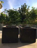 Leuke terracotta zware bloempotten vierkant vintage jaren‘60, Tuin en Terras, Bloempotten, Vierkant, Binnen, Ophalen of Verzenden