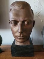 Vintage Gipsen Buste - Faux Bronze - 45cm, Antiek en Kunst, Ophalen of Verzenden