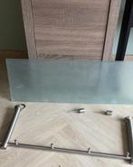 Stalen garderobe kapstok met stang,hoedenplank en hangers, Ophalen of Verzenden, Gebruikt, Metaal, Wandkapstok