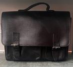 Ruitertassen. Zwarte leren boekentas/schooltas., Sieraden, Tassen en Uiterlijk, Tassen | Schooltassen, Zwart, Aktetas of Boekentas