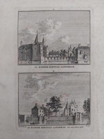 65-66 / Ridderhofstad Langerak Kopergravure 18e eeuw beschikbaar voor biedingen