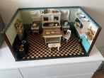 Antiek poppenhuis, poppenkamer, poppenkeuken, Ophalen, Gebruikt, Decoratie