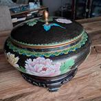 Prachtige grote cloisonne deksel schaal., Antiek en Kunst, Antiek | Emaille, Ophalen of Verzenden