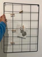 Zwart metalen memobord met knijpers, Huis en Inrichting, Ophalen, Zo goed als nieuw