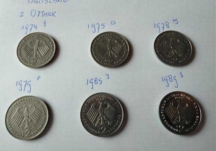 Munten Duitsland ( zie beschrijving ), Postzegels en Munten, Munten | Europa | Niet-Euromunten, Losse munt, Duitsland, Ophalen of Verzenden