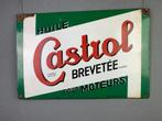 Castrol emaille reclame bord 60 x 40 cm jaren 50, Reclamebord, Gebruikt, Ophalen of Verzenden