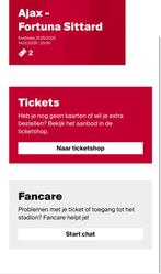 Kaarten ajax fortuna f side, Tickets en Kaartjes, Twee personen