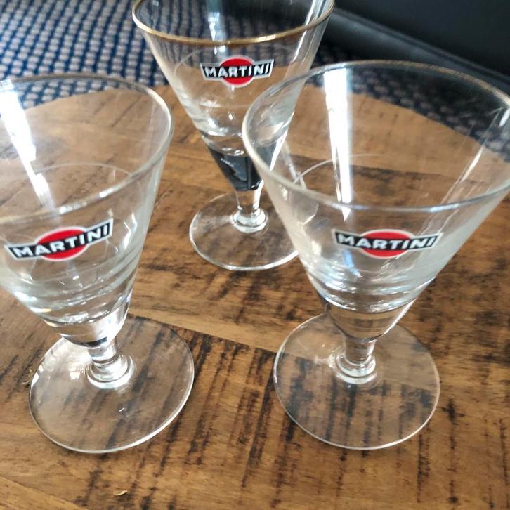 Originele Martini Glazen - Set van 3, Huis en Inrichting, Keuken | Servies, Zo goed als nieuw, Glas of Glazen, Effen, Glas, Ophalen