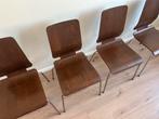 4x IKEA Gilbert stoelen – donkerbruin hout met metalen poten, Ophalen, Ikea, -, Zo goed als nieuw