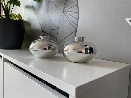 Twee glazende vaasjes van hema, Huis en Inrichting, Woonaccessoires | Vazen, Gebruikt, Overige kleuren, Minder dan 50 cm, Ophalen of Verzenden