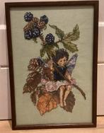 flower fairy Bloemenkind Braam geborduurd schilderij, Minder dan 50 cm, Ophalen of Verzenden, Zo goed als nieuw, Schilderij