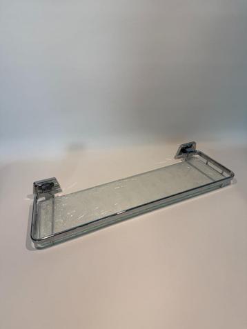 Vintage Chromen planchet met glas beschikbaar voor biedingen
