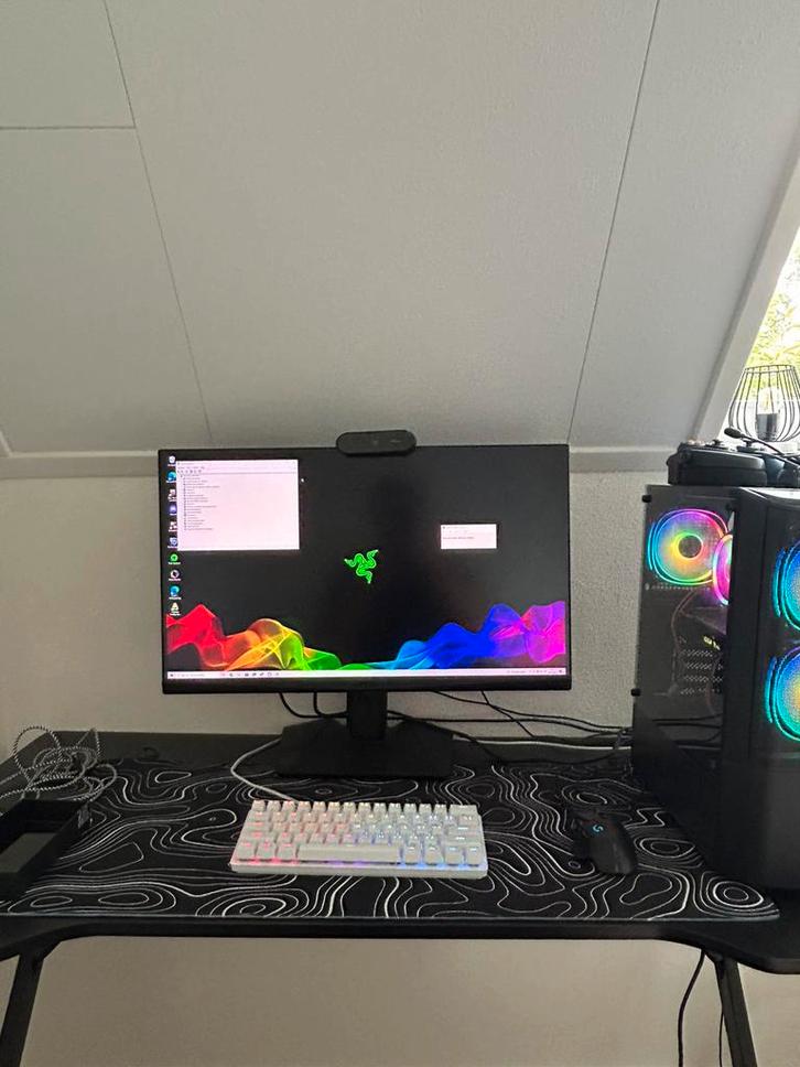 Game PC met monitor en alle toebehoren!, Computers en Software, Desktop Pc's, Zo goed als nieuw, 3 tot 4 Ghz, SSD, Met videokaart