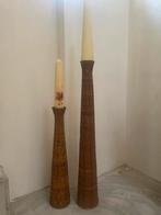 2 rotan mid century vloer kandelaars, Ophalen, 75 cm of meer