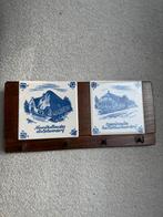 Vintage Handdoekrek met Delfts Blauwe Tegels, Antiek en Kunst, Ophalen of Verzenden