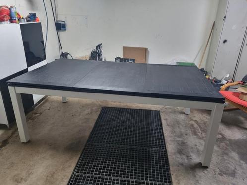 Poolbiljart / eettafel met dik leistenen Speelveld, Sport en Fitness, Biljarten en Poolen, Zo goed als nieuw, Ophalen